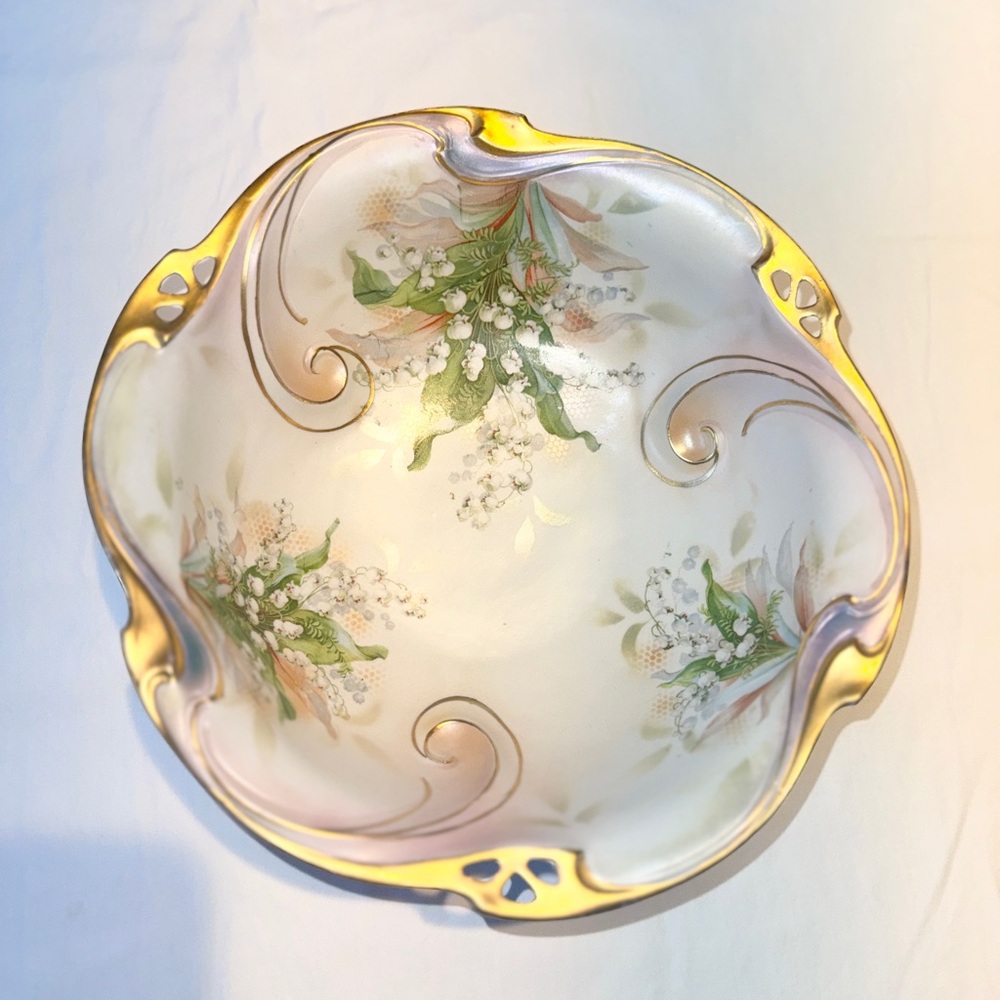 IPF Germany Art Nouveau Porcelain Bowl - Lily of the Valley